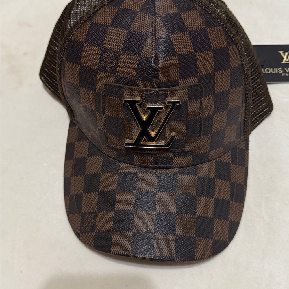 Louis Vuitton Dark Brown Checkered Hat